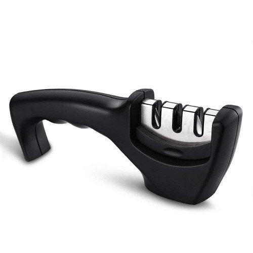 Toytexx Stainless Steel Knife Sharpener Curve Handle 3 Stage